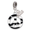 Silver Plated Large Zebra Print Peace Sign - Silver Plated Twist Rope Bead Charm Dangle with Mini Year 2026: Year to Remember Jewelry Gift - Celebrations