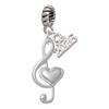 Silver Plated Large Clef with Heart - Silver Plated Twist Rope Bead Charm Dangle with Mini Year 2026: Year to Remember Jewelry Gift - Celebrations