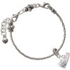 Silver Plated Mini 3-D ''Little Sister'' Heart - Silver Plated Twist Rope Bead Charm Dangle with Mini Year 2026 on a large hole bead bracelet Jewelry Ideas and Examples