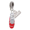 Silver Plated 3-D Red Running Shoe - Silver Plated Twist Rope Bead Charm Dangle with Mini Year 2026: Year to Remember Jewelry Gift - Celebrations