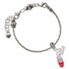 Silver Plated 3-D Red Running Shoe - Silver Plated Twist Rope Bead Charm Dangle with Mini Year 2026 on a large hole bead bracelet Jewelry Ideas and Examples