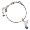 Silver Plated 3-D Blue Running Shoe - Silver Plated Twist Rope Bead Charm Dangle with Mini Year 2026 on a large hole bead bracelet Jewelry Ideas and Examples