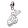 Silver Plated Open Clear AB Crystal Butterfly Wing - Silver Plated Twist Rope Bead Charm Dangle with Mini Year 2026: Year to Remember Jewelry Gift - Celebrations