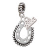 Silver Plated Beaded Horseshoe - Silver Plated Twist Rope Bead Charm Dangle with Mini Year 2026: Year to Remember Jewelry Gift - Celebrations