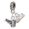 Silver Plated Small 3-D Bee - Silver Plated Twist Rope Bead Charm Dangle with Mini Year 2026: Year to Remember Jewelry Gift - Celebrations