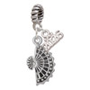 Silver Plated Fan with AB Crystal - Silver Plated Twist Rope Bead Charm Dangle with Mini Year 2026: Year to Remember Jewelry Gift - Celebrations