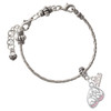 Silver Plated Open Pink Crystal Butterfly Wing - Silver Plated Twist Rope Bead Charm Dangle with Mini Year 2026 on a large hole bead bracelet Jewelry Ideas and Examples