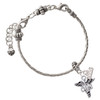 Silver Plated Nurse Caduceus - CNS - Silver Plated Twist Rope Bead Charm Dangle with Mini Year 2026 on a large hole bead bracelet Jewelry Ideas and Examples