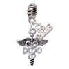 Silver Plated Caduceus - DO - Silver Plated Twist Rope Bead Charm Dangle with Mini Year 2026: Year to Remember Jewelry Gift - Celebrations