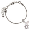 Silver Plated AB Crystal Lucky Star - Silver Plated Twist Rope Bead Charm Dangle with Mini Year 2026 on a large hole bead bracelet Jewelry Ideas and Examples