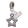 Black Nickeltone AB Crystal Lucky Star - Silver Plated Twist Rope Bead Charm Dangle with Mini Year 2026: Year to Remember Jewelry Gift - Celebrations