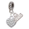 Silver Plated Clear Crystal Heart - Silver Plated Twist Rope Bead Charm Dangle with Mini Year 2026: Year to Remember Jewelry Gift - Celebrations