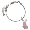 Silver Plated Large Translucent Pink Flying Butterfly - Silver Plated Twist Rope Bead Charm Dangle with Mini Year 2026 on a large hole bead bracelet Jewelry Ideas and Examples