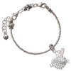 Silver Plated Believe Banner on Clear Crystal Heart - Silver Plated Twist Rope Bead Charm Dangle with Mini Year 2026 on a large hole bead bracelet Jewelry Ideas and Examples