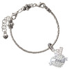 Silver Plated Love Banner on Clear Crystal Heart - Silver Plated Twist Rope Bead Charm Dangle with Mini Year 2026 on a large hole bead bracelet Jewelry Ideas and Examples