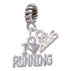 I 'Heart' Running - Silver Plated Twist Rope Bead Charm Dangle with Mini Year 2026: Year to Remember Jewelry Gift - Celebrations