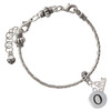 Silver Plated Capital Letter - O - Pebble Disc - Silver Plated Twist Rope Bead Charm Dangle with Mini Year 2026 on a large hole bead bracelet Jewelry Ideas and Examples