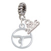 Gymnast Silhouette Disc - Handstand Split - Silver Plated Twist Rope Bead Charm Dangle with Mini Year 2026: Year to Remember Jewelry Gift - Celebrations