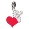 Silver Plated Red Heart with Nurse Hat - Silver Plated Twist Rope Bead Charm Dangle with Mini Year 2026: Year to Remember Jewelry Gift - Celebrations