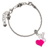 Silver Plated Hot Pink Heart with Nurse Hat - Silver Plated Twist Rope Bead Charm Dangle with Mini Year 2026 on a large hole bead bracelet Jewelry Ideas and Examples