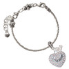 Silver Plated Little Sister on AB Crystal Heart - Silver Plated Twist Rope Bead Charm Dangle with Mini Year 2026 on a large hole bead bracelet Jewelry Ideas and Examples