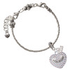 Silver Plated Mom Rocks on AB Crystal Heart - Silver Plated Twist Rope Bead Charm Dangle with Mini Year 2026 on a large hole bead bracelet Jewelry Ideas and Examples