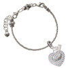 Silver Plated Faith Rocks on AB Crystal Heart - Silver Plated Twist Rope Bead Charm Dangle with Mini Year 2026 on a large hole bead bracelet Jewelry Ideas and Examples