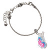 Silver Plated Large Translucent Hot Pink & Blue Flying Butterfly - Silver Plated Twist Rope Bead Charm Dangle with Mini Year 2026 on a large hole bead bracelet Jewelry Ideas and Examples