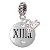 Silver Plated Half Marathon with Clear Crystal Roman Numeral - Silver Plated Twist Rope Bead Charm Dangle with Mini Year 2026: Year to Remember Jewelry Gift - Celebrations