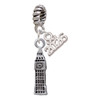 Silver Plated London's Big Ben Clock Tower - Silver Plated Twist Rope Bead Charm Dangle with Mini Year 2026: Year to Remember Jewelry Gift - Celebrations