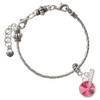 12mm Crystal Rivoli - Hot Pink - Silver Plated Twist Rope Bead Charm Dangle with Mini Year 2026 on a large hole bead bracelet Jewelry Ideas and Examples