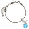 12mm Crystal Rivoli - Hot Blue - Silver Plated Twist Rope Bead Charm Dangle with Mini Year 2026 on a large hole bead bracelet Jewelry Ideas and Examples