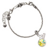 12mm Crystal Rivoli - Clear AB - Silver Plated Twist Rope Bead Charm Dangle with Mini Year 2026 on a large hole bead bracelet Jewelry Ideas and Examples