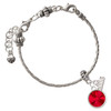 12mm Crystal Rivoli - Red - Silver Plated Twist Rope Bead Charm Dangle with Mini Year 2026 on a large hole bead bracelet Jewelry Ideas and Examples