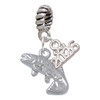 Silver Plated Jumping Trout - Silver Plated Twist Rope Bead Charm Dangle with Mini Year 2026: Year to Remember Jewelry Gift - Celebrations