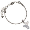 Silver Plated Jumping Trout - Silver Plated Twist Rope Bead Charm Dangle with Mini Year 2026 on a large hole bead bracelet Jewelry Ideas and Examples