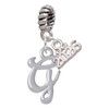 Silver Plated Small Gelato Script Initial - G - Silver Plated Twist Rope Bead Charm Dangle with Mini Year 2026: Year to Remember Jewelry Gift - Celebrations