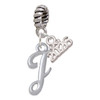 Silver Plated Small Gelato Script Initial - J - Silver Plated Twist Rope Bead Charm Dangle with Mini Year 2026: Year to Remember Jewelry Gift - Celebrations
