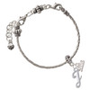 Silver Plated Small Gelato Script Initial - J - Silver Plated Twist Rope Bead Charm Dangle with Mini Year 2026 on a large hole bead bracelet Jewelry Ideas and Examples