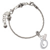 Silver Plated Small Gelato Script Initial - O - Silver Plated Twist Rope Bead Charm Dangle with Mini Year 2026 on a large hole bead bracelet Jewelry Ideas and Examples