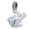 Silver Plated Little Bird Initial - F - Silver Plated Twist Rope Bead Charm Dangle with Mini Year 2026: Year to Remember Jewelry Gift - Celebrations