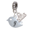 Silver Plated Little Bird Initial - G - Silver Plated Twist Rope Bead Charm Dangle with Mini Year 2026: Year to Remember Jewelry Gift - Celebrations