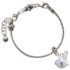 Silver Plated Little Bird Initial - Y - Silver Plated Twist Rope Bead Charm Dangle with Mini Year 2026 on a large hole bead bracelet Jewelry Ideas and Examples