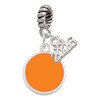 Silver Plated Small Orange Enamel Disc - Silver Plated Twist Rope Bead Charm Dangle with Mini Year 2026: Year to Remember Jewelry Gift - Celebrations