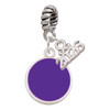 Silver Plated Small Purple Enamel Disc - Silver Plated Twist Rope Bead Charm Dangle with Mini Year 2026: Year to Remember Jewelry Gift - Celebrations