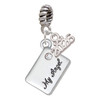 Silver Plated My Angel Envelope - Silver Plated Twist Rope Bead Charm Dangle with Mini Year 2026: Year to Remember Jewelry Gift - Celebrations