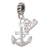 Silver Plated AB Crystal Anchor - Silver Plated Twist Rope Bead Charm Dangle with Mini Year 2026: Year to Remember Jewelry Gift - Celebrations