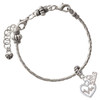Silver Plated Heart with AB Crystal Heartbeat - Silver Plated Twist Rope Bead Charm Dangle with Mini Year 2026 on a large hole bead bracelet Jewelry Ideas and Examples