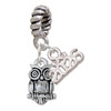 Silver Plated Mini Owl - Silver Plated Twist Rope Bead Charm Dangle with Mini Year 2026: Year to Remember Jewelry Gift - Celebrations