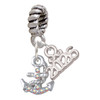 Silver Plated Mini AB Crystal Anchor of Hope - Silver Plated Twist Rope Bead Charm Dangle with Mini Year 2026: Year to Remember Jewelry Gift - Celebrations